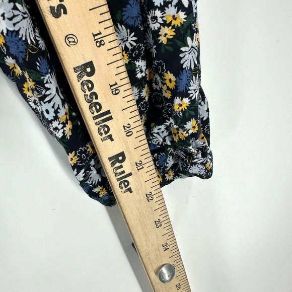 Uniqlo Shirt Womens Button Down Long Sleeve Floral V-Neck Multicolor S - Picture 6 of 9